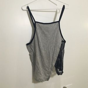 LF NEW Grey Halter Fishnet Tank