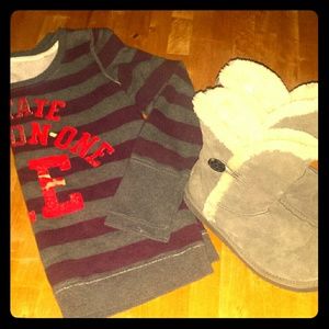 AEO Striped Boat Neck Pullover