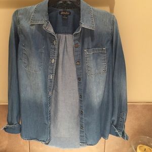 Lucky Brand size small blue jean button up.