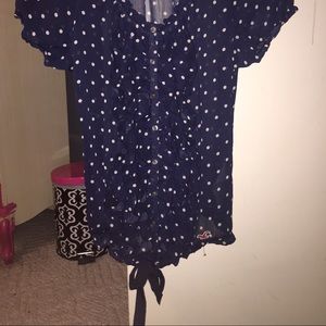 Hollister Navy Blue Blouse