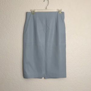 Light Blue High Waisted Pleather Skirt
