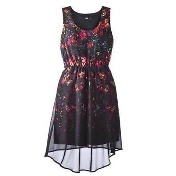 Black and floral high low mossimo dress