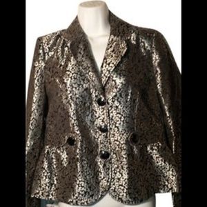 Notations Black & Gray Floral Blazer