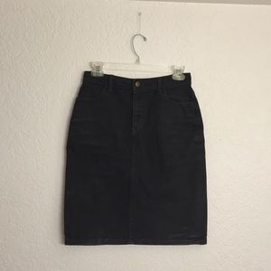 Black Denim Pencil Skirt