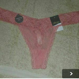 All lace pink thong NWT