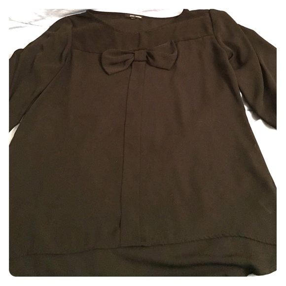 Black chiffon top with bow