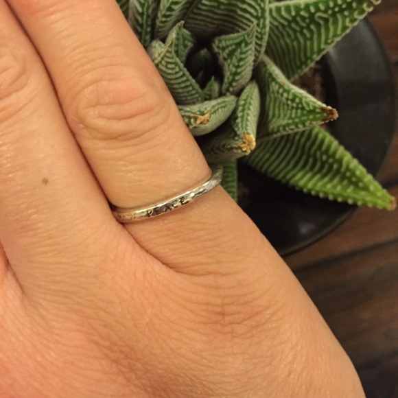Delicate PEACE Engraved Ring 5/5.5
