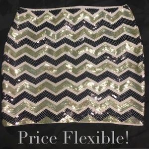 Francesca's Sequin Mini Skirt