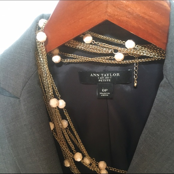 0P Ann Taylor Dark Gray Blazer - Picture 2 of 4