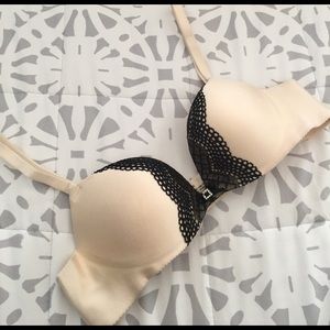 Beige Push Up Bra with Lace (36A)