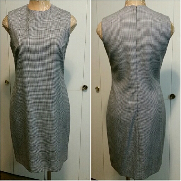 Classic Houndstooth Check Sheath Dress