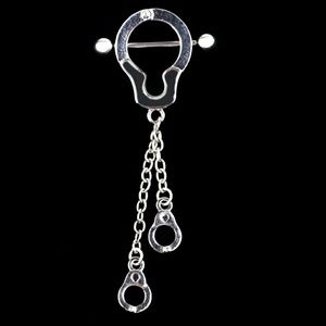 Handcuff like dangle nipple rings