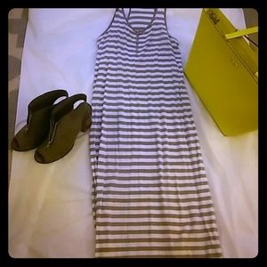 Very long grey and white summer dress!!!