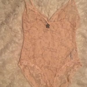 Nude rose lace bodysuit
