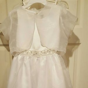 Girls White Semi Formal Dress