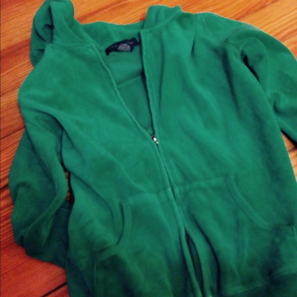 Cute green hoodie zip up size small