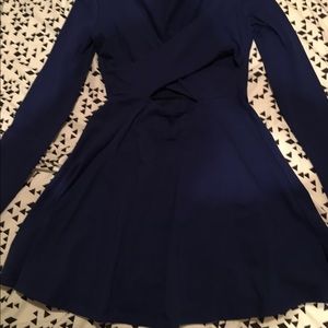 Navy blue skater skirt dress