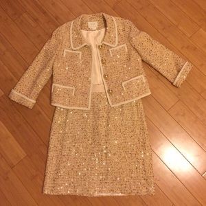 Kate Spade gold sequined 2pc skirt set