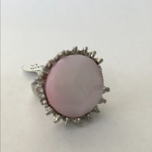 NEW. Pink with silver rhinestone ring