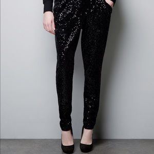 Velvet Sequin Trousers