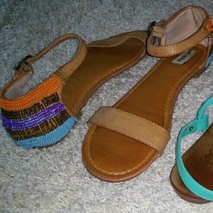 Tan Beaded Not Rated Sandals