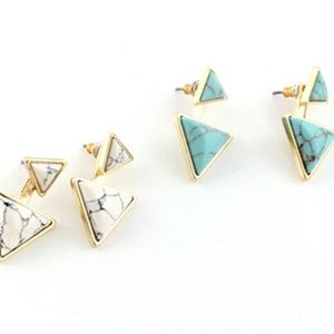 Triangle stone earrings !!!