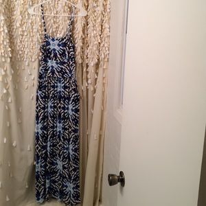 Cynthia Rowley blue tie died knit maxi w/ pockets