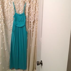 Cynthia Rowley teal knit maxi w/ pockets