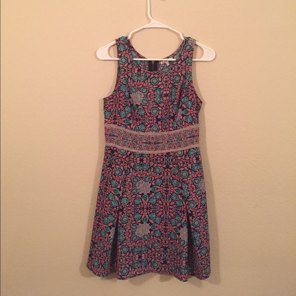 Pink and blue mini dress