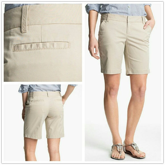 Caslon Clean Front Nine-Inch Shorts Tan Oxford 4P