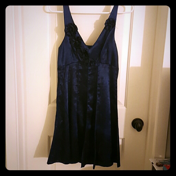 Silky Dress with Floral Accents - Picture 1 of 3