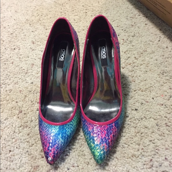 New asos heels size 7 (uk 5) multicolor