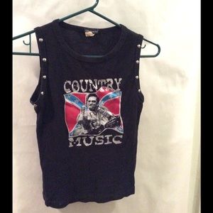 Studded Johnny Cash sleeveless shirt