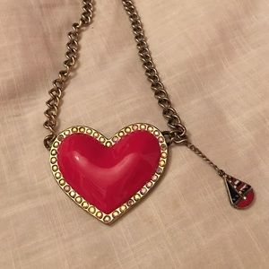 Betsey Johnson rhinestone heart statement necklace