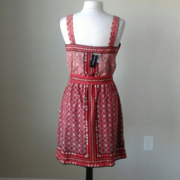 Red print scarf chemise sundress SOLD !!! - Picture 2 of 2