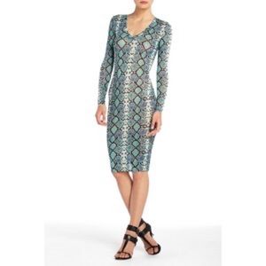 BCBG MAXAZRIA TOLA jersey l/s v-neck dress