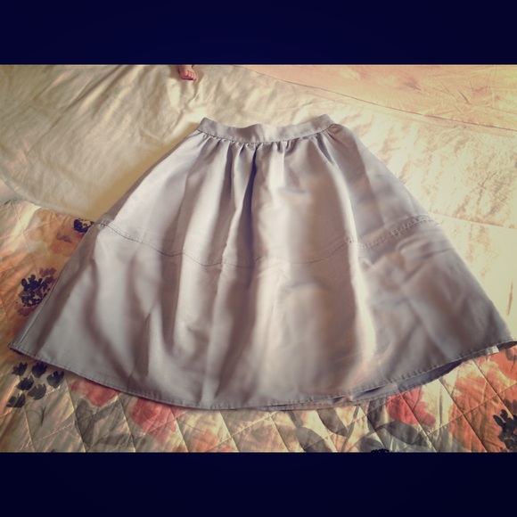 Express Gray Full Midi Skirt