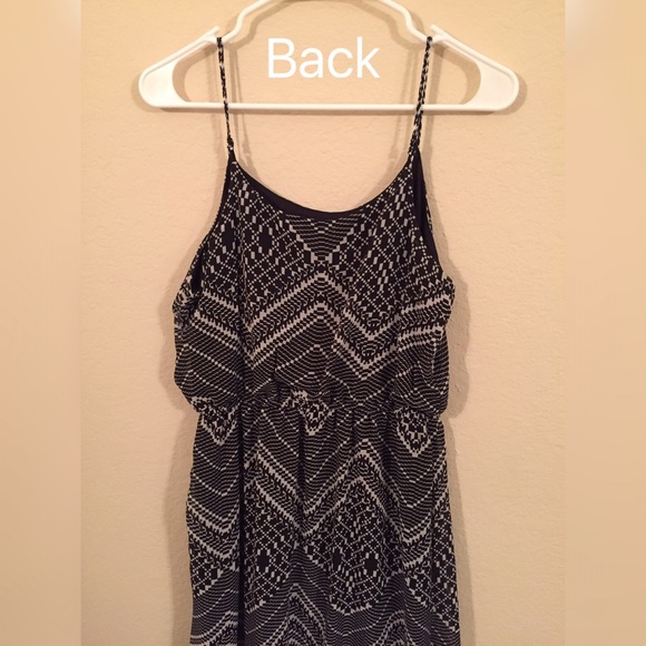 High low black and white chiffon dress - Picture 2 of 4