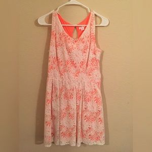 Orange and white lace dress