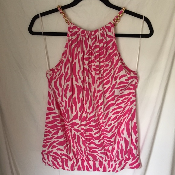 Gold Detail Pink/White Michael Kors Tank - Picture 2 of 4