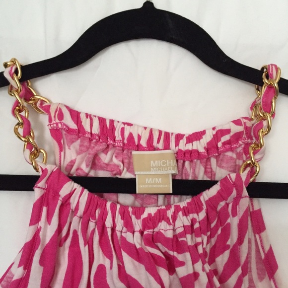 Gold Detail Pink/White Michael Kors Tank - Picture 3 of 4