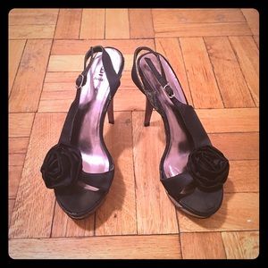 Bakers Shoes' Black Peep-Toe Platform Pump