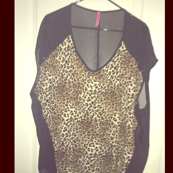 Plus size Cheetah print with spikes top