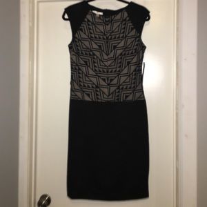 Black Dress w/ Sheer Aztec Print