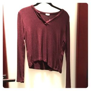 NEW Burgundy Button Brandy Melville Top