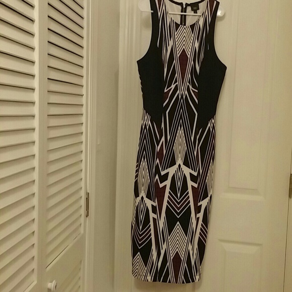 Cocktail length tribal pattern dress