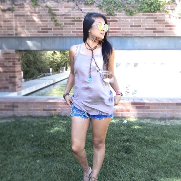 Mocha Cut Out Back Tank - Picture 3 of 4