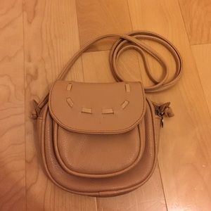 Beige cross body shoulder bag