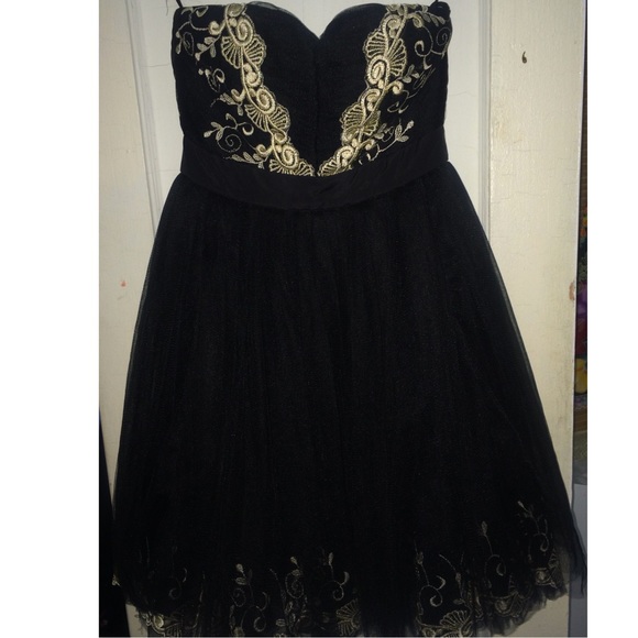 Black floral embroidered prom dress Black floral embroidered prom dress