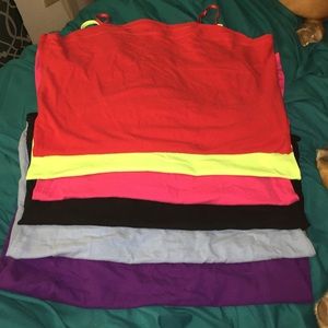 Set of 6 spaghetti strap shirts.